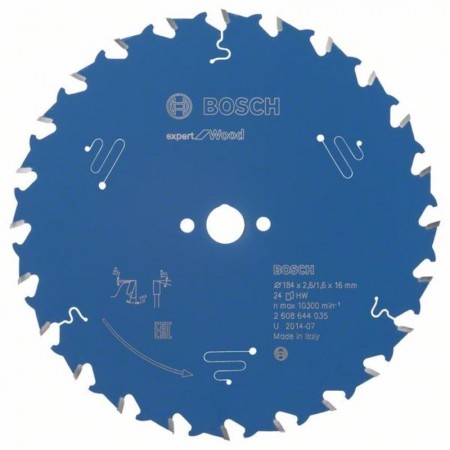 Пильный диск по дереву Expert for Wood 184x16x2.6/1.6x24T Bosch 2608644035