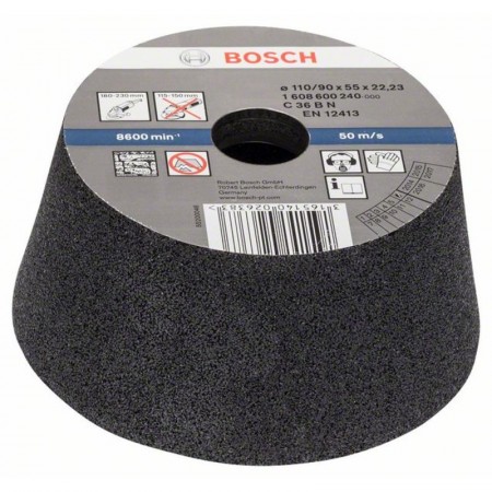 Чашечный конусный шлифкруг 110/90×22.23×55 мм по камню C36 Bosch 1608600240