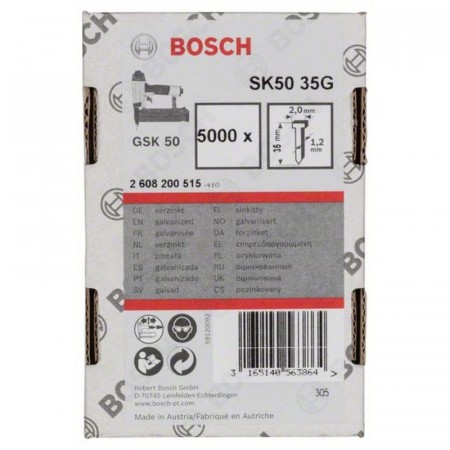 Штифты 5000 шт с потайной головкой SK50 35G; 35 мм для GSK 50 Bosch 2608200515