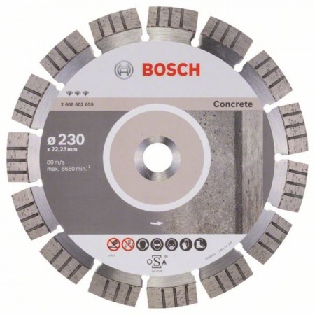 Алмазный диск по бетону Best for Concrete 230×22,23×2,4×15 мм Bosch 2608602655