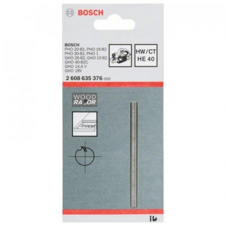 Нож прямые (82 мм; 40°) твердосплавные для электрорубанков Bosch 2608635376