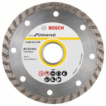 Алмазный диск универсальный ECO Universal Turbo 115×22.23×2.0x7 мм Bosch 2608615036