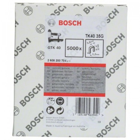 Скобы 5000 шт; TK40 35G; 35 мм для GTK 40 Bosch 2608200704