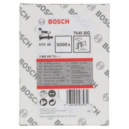 Скобы 5000 шт; TK40 30G; 30 мм для GTK 40 Bosch 2608200703