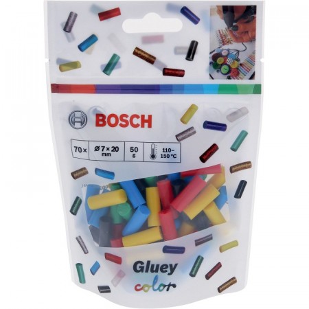 Клеевые стержни для ручки Gluey 7×20 мм 70 шт. цветные Bosch 2608002005