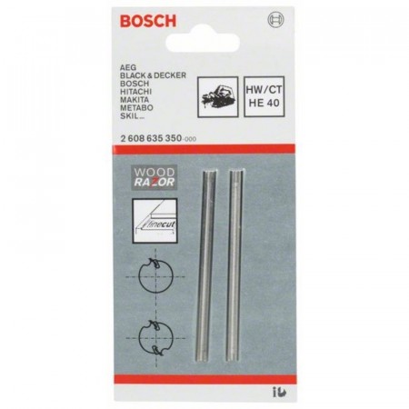 Ножи прямые 82 мм твердосплавные (2 шт) для электрорубанков Bosch 2608635350
