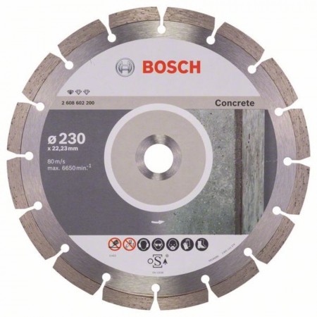 Алмазный диск по бетону Standard for Concrete 230×22,23×2,3×10 мм Bosch 2608602200