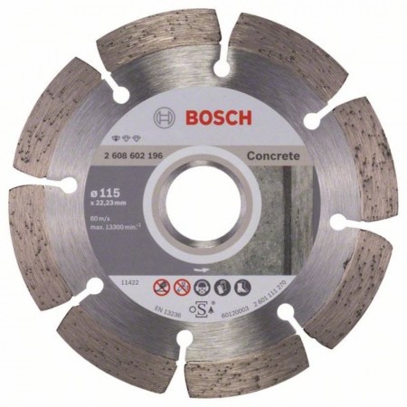 Алмазный диск по бетону Standard for Concrete 115×22,23×1,6×10 мм Bosch 2608602196