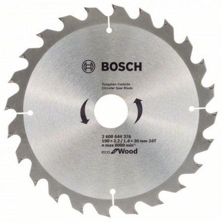 Пильный диск по дереву ECO Wood 190×30-24T Bosch 2608644376