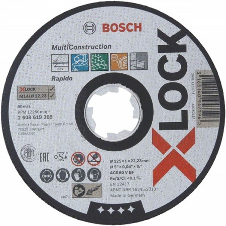 Диск отрезной (125x1x22.23 мм; прямой) универсальный X-LOCK Multi Material Bosch 2608619269