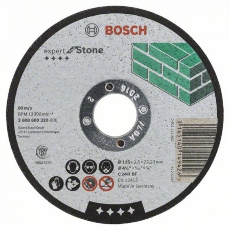 Прямой отрезной круг по камню 115×22.23×2.5 мм C 24 R BF Expert Bosch 2608600320