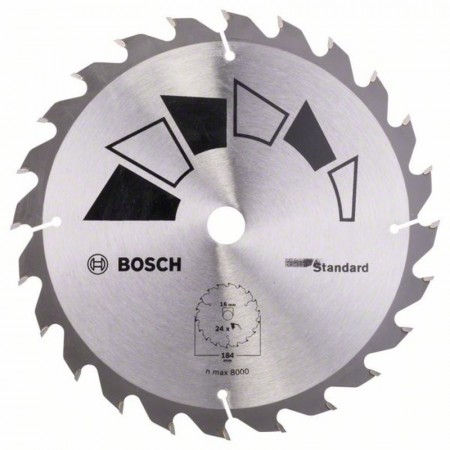 Пильный диск по дереву 184x16x2.2 мм T24 STANDARD Bosch 2609256816