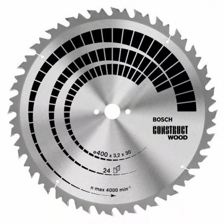 Пильный диск по дереву/бетону 400×3.2×30 мм 24Т CONSTRUCТ Bosch 2608640703