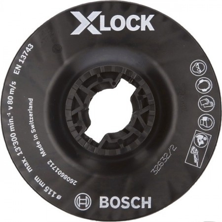 Опорная тарелка с зажимом 115 мм средняя X-LOCK Bosch 2608601712