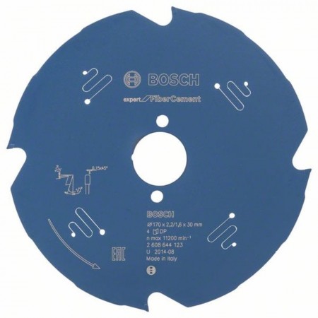 Пильный диск по фиброцементу/гипсокартону Expert for FiberCement 170x30x2.2/1.6x4T Bosch 2608644123