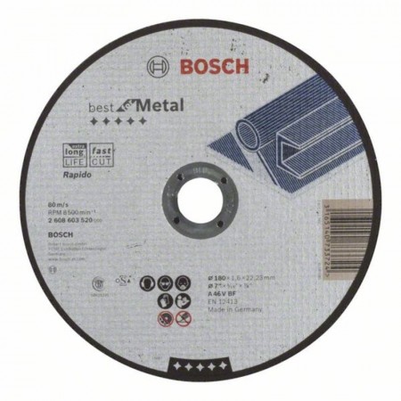 Прямой отрезной круг по металлу 180×22.23×1.6 мм A 46 V BF Best Bosch 2608603520