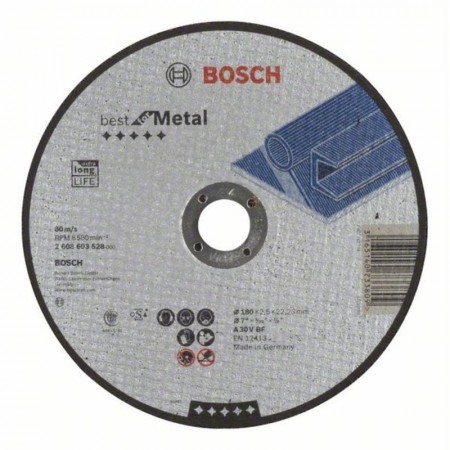 Прямой отрезной круг по металлу 180×22.23×2.5 мм A 30 V BF Best Bosch 2608603528