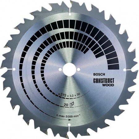 Пильный диск по дереву/бетону 315×3.2×30 мм 20Т CONSTRUCТ Bosch 2608640691