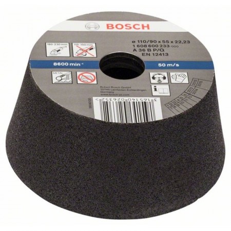 Чашечный конусный шлифкруг 110/90×22.23×55 мм по камню C36 Bosch 1608600233