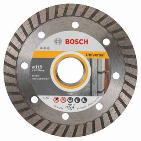 Алмазный диск по стройматериалам Standard for Universal Turbo 115×22,23x2x10 мм Bosch 2608602393