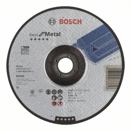 Вогнутый отрезной круг по металлу 180×22.23×2.5 мм A 30 V BF Best Bosch 2608603529