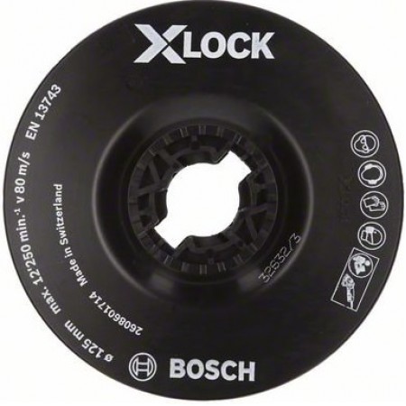 Опорная тарелка с зажимом 125 мм мягкая X-LOCK Bosch 2608601714