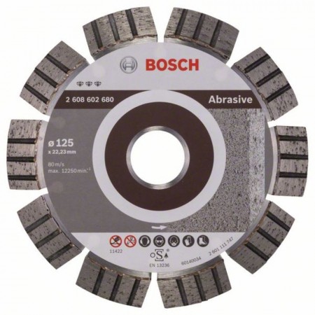 Алмазный диск по абразивным материалам Best for Abrasive 125×22,23×2,2×12 мм Bosch 2608602680