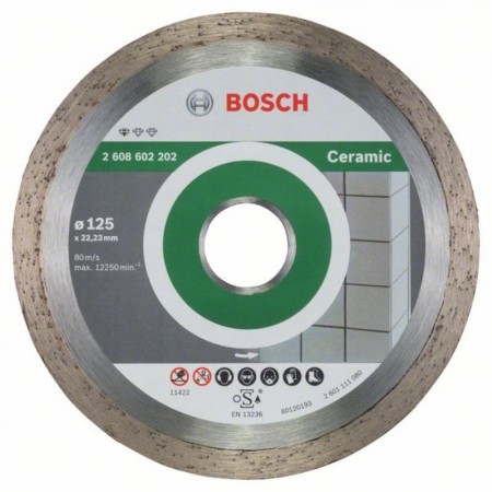 Алмазный диск по керамике/камню Standard for Ceramic 125×22,23×1,6×7 мм Bosch 2608602202