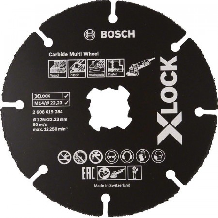 Отрезной диск (125x1x22.23 мм; 10 шт) по дереву X-LOCK Bosch 2608619369