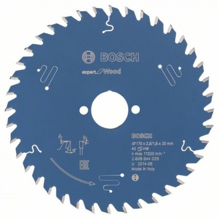 Пильный диск по дереву Expert for Wood 170x30x2.6/1.6x40T Bosch 2608644028