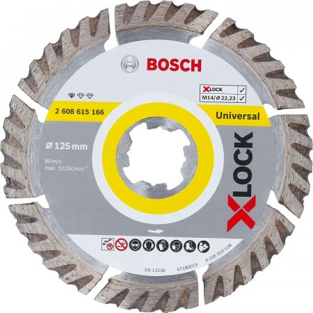 Алмазный диск по универсальный 125×22.23×1.6×10 мм X-LOCK Standard for Universal Bosch 2608615166