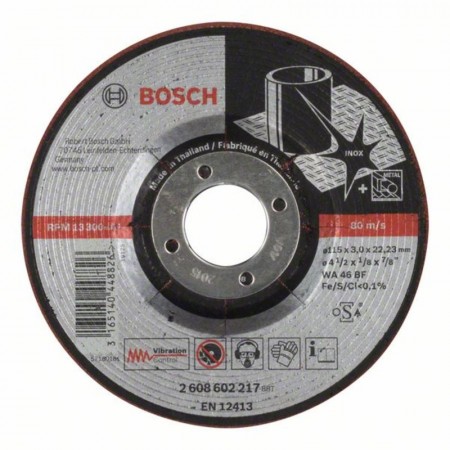 Обдирочный круг по нержавейке 115×22.23×3 мм Expert for INOX WA 46 BF Полугибкий Bosch 2608602217