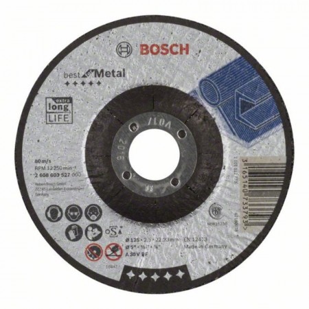 Вогнутый отрезной круг по металлу 125×22.23×2.5 мм A 30 V BF Best Bosch 2608603527