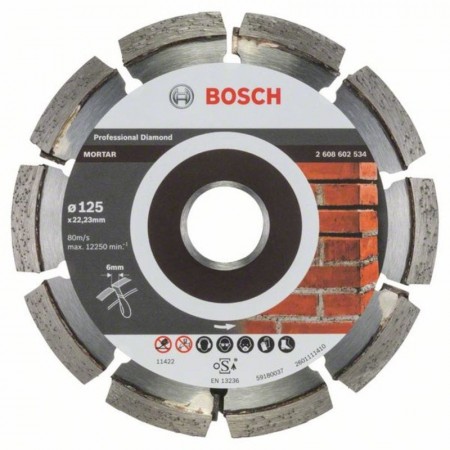 Алмазный диск по удалению раствора Best for Mortar 125×22,23x6x7 мм Bosch 2608602534