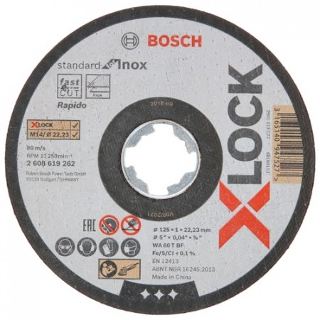 Отрезной диск (125x1x22.23 мм; прямой) по нержавейке X-LOCK Bosch 2608619262