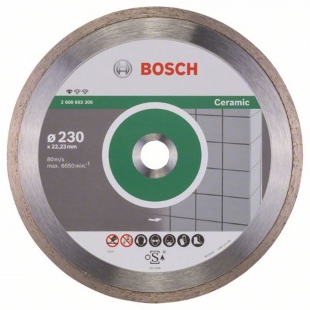 Алмазный диск по керамике/камню Standard for Ceramic 230×22,23×1,6×7 мм Bosch 2608602205