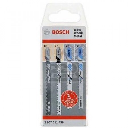 Набор лобз.пилок дерево+металл 16+2(8xT144D,3xT101B,5xT118B+2xT121BF) Bosch 2607011439