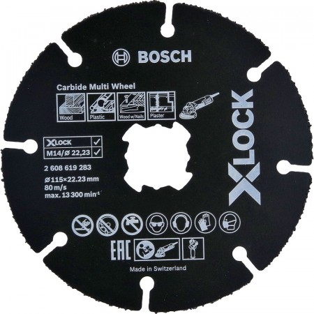 Отрезной диск (115x1x22.23 мм; 10 шт) по дереву X-LOCK Bosch 2608619368