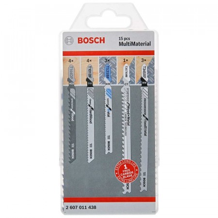 Набор лобз.пилок MultiMaterial 14+1(4xT144DP,4xT101B,3xT121BF,3xT121BF+1xT367XHM) Bosch 2607011438