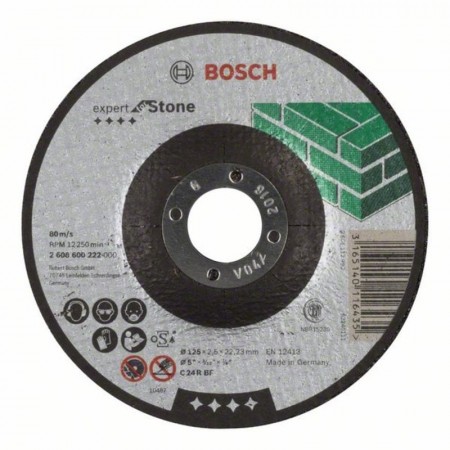 Вогнутый отрезной круг по камню 125×22.23×2.5 мм C 24 R BF Expert Bosch 2608600222