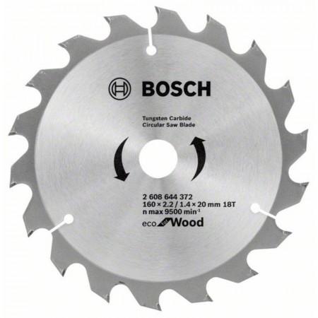 Пильный диск по дереву ECO Wood 160×20/16-18T Bosch 2608644372