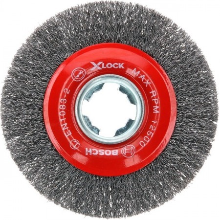 Кольцевая щетка для УШМ (115 мм; сталь; 0.3 мм) витая X-LOCK Bosch 2608620732